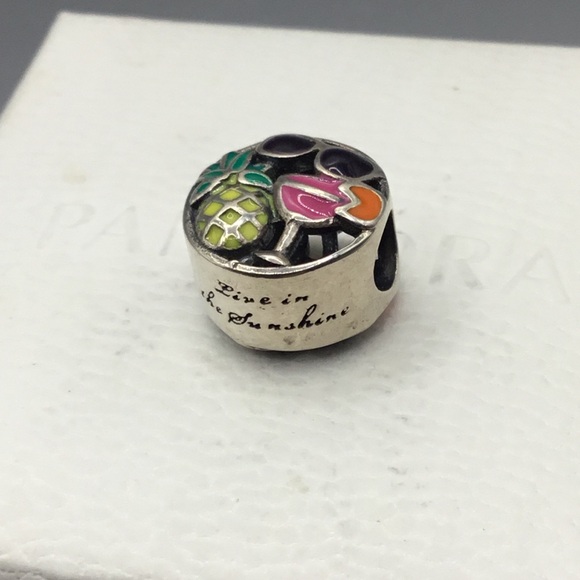 Pandora Jewelry - Pandora Summer Fun “Live in the Sunshine” Sterling & Enamel Charm